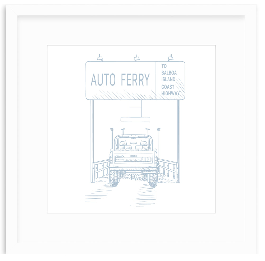 Auto Ferry Framed Art Print