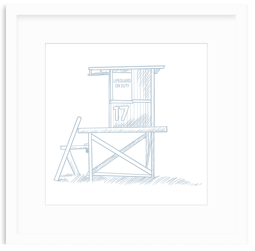 Lifeguard Tower Framed Art Print