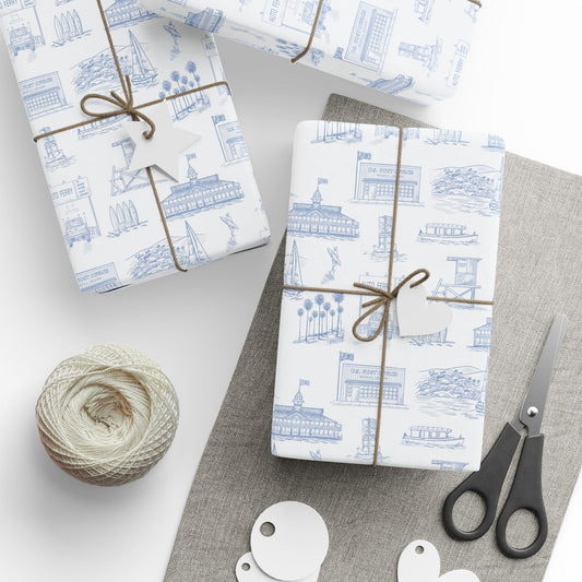 Newporter Wrapping Paper in Marine