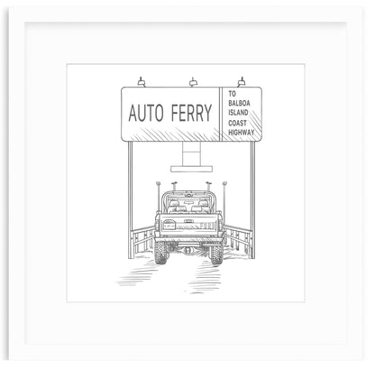 Auto Ferry Framed Art Print