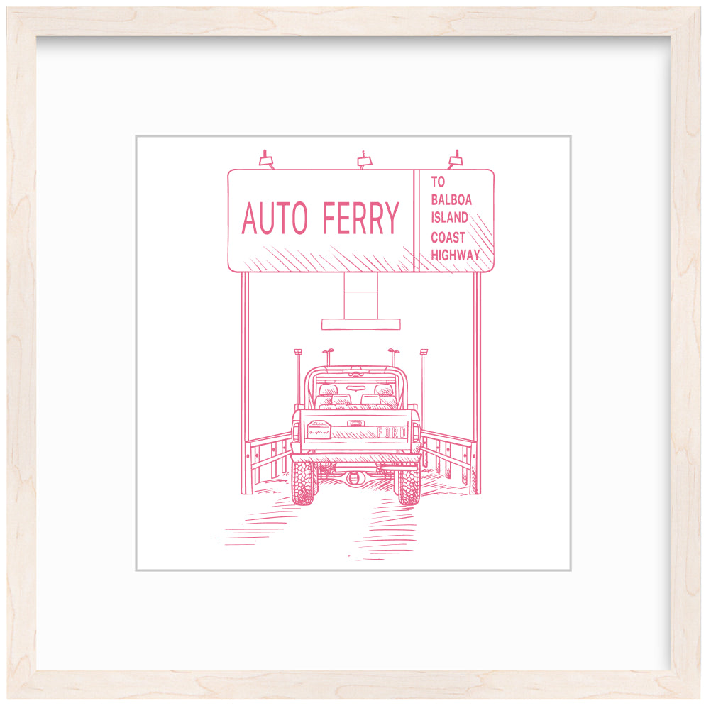 Auto Ferry Framed Art Print