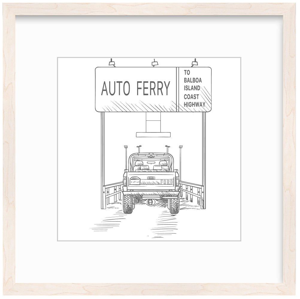 Auto Ferry Framed Art Print