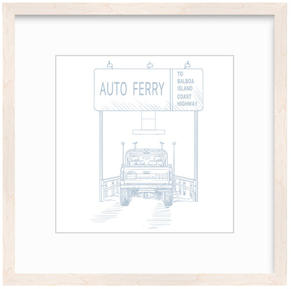 Auto Ferry Framed Art Print