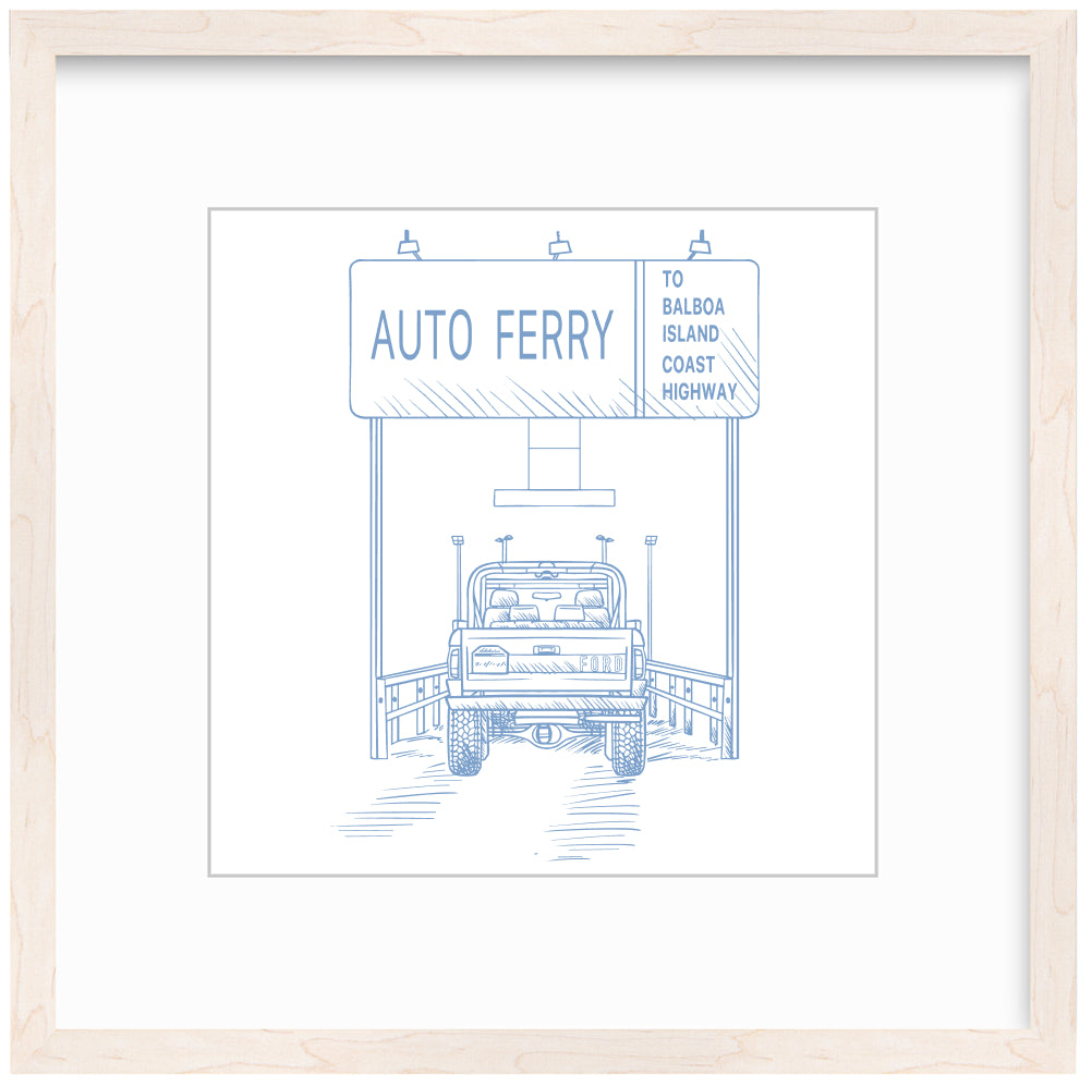 Auto Ferry Framed Art Print