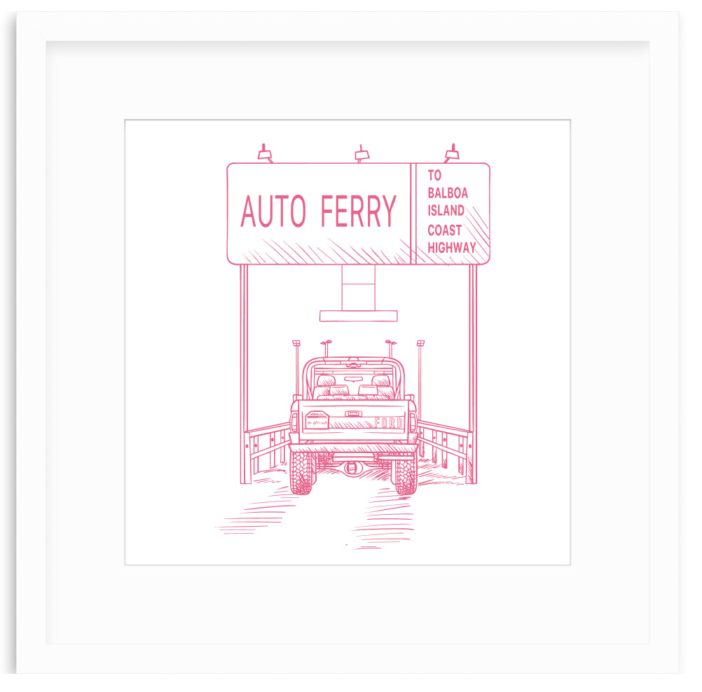 Auto Ferry Framed Art Print