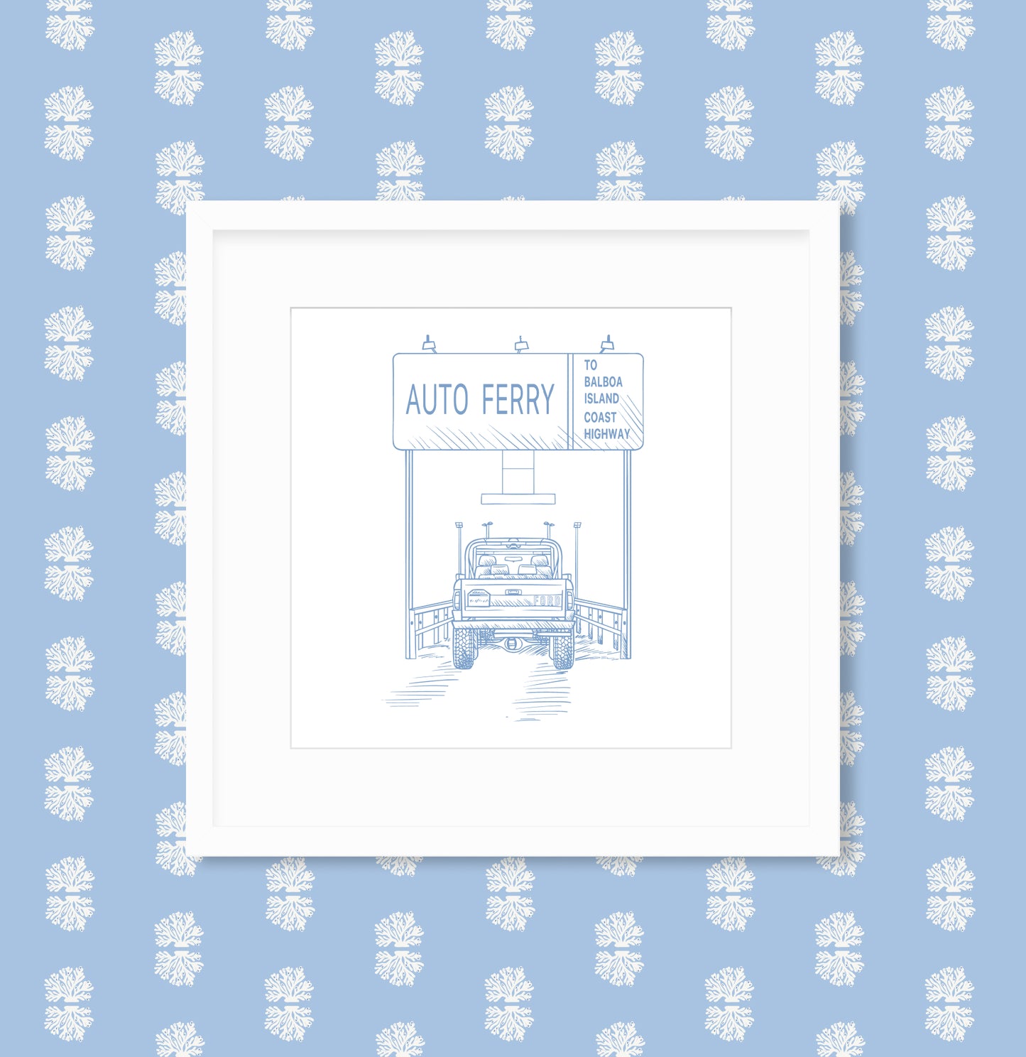 Auto Ferry Framed Art Print