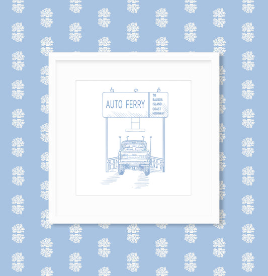 Auto Ferry Framed Art Print