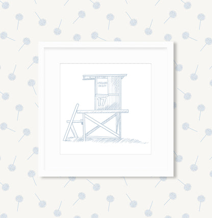 Lifeguard Tower Framed Art Print