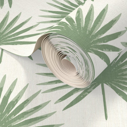 Linen Palm Leaves Grasscloth