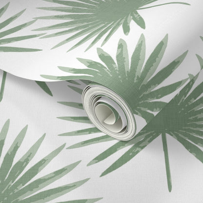 Linen Palm Leaves Peel & Stick